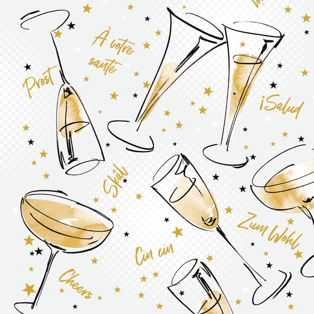 Linclass-Premium Serviette  Cheers 40 x 40 cm 1/4 Falz