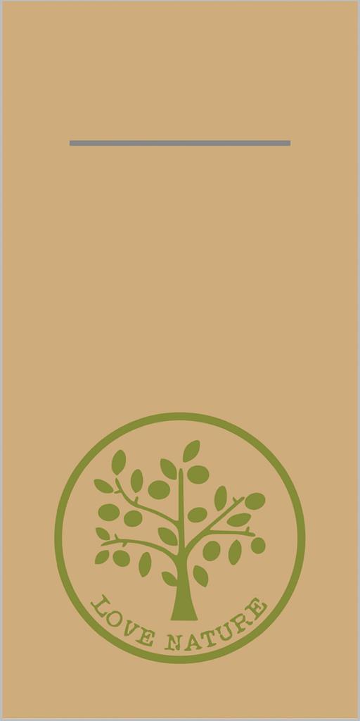 Linclass Pocket-Nap. Love Nature 40 x 40 cm 1/8 Falz, naturbraun