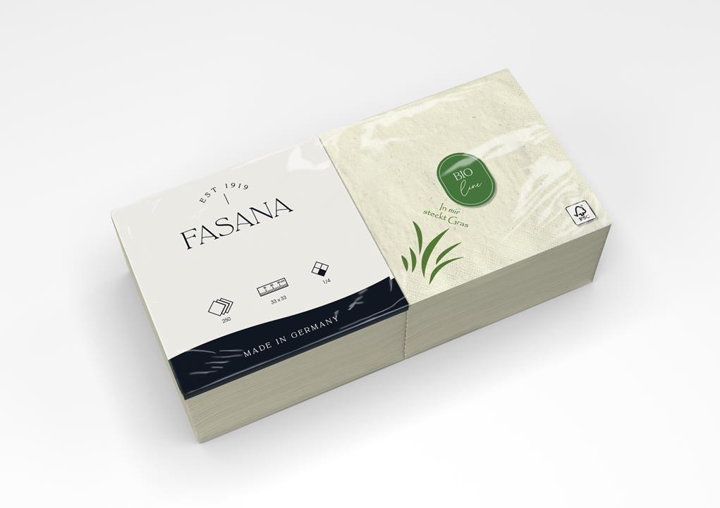 Servietten "Fasana Bio" 33x33cm 1/4 Falzung