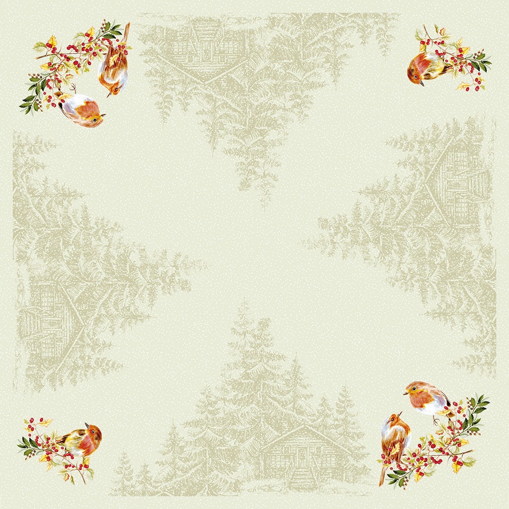 Linclass-Premium Tischdecke Pippa beige 80 x 80 cm 1/8-Falz