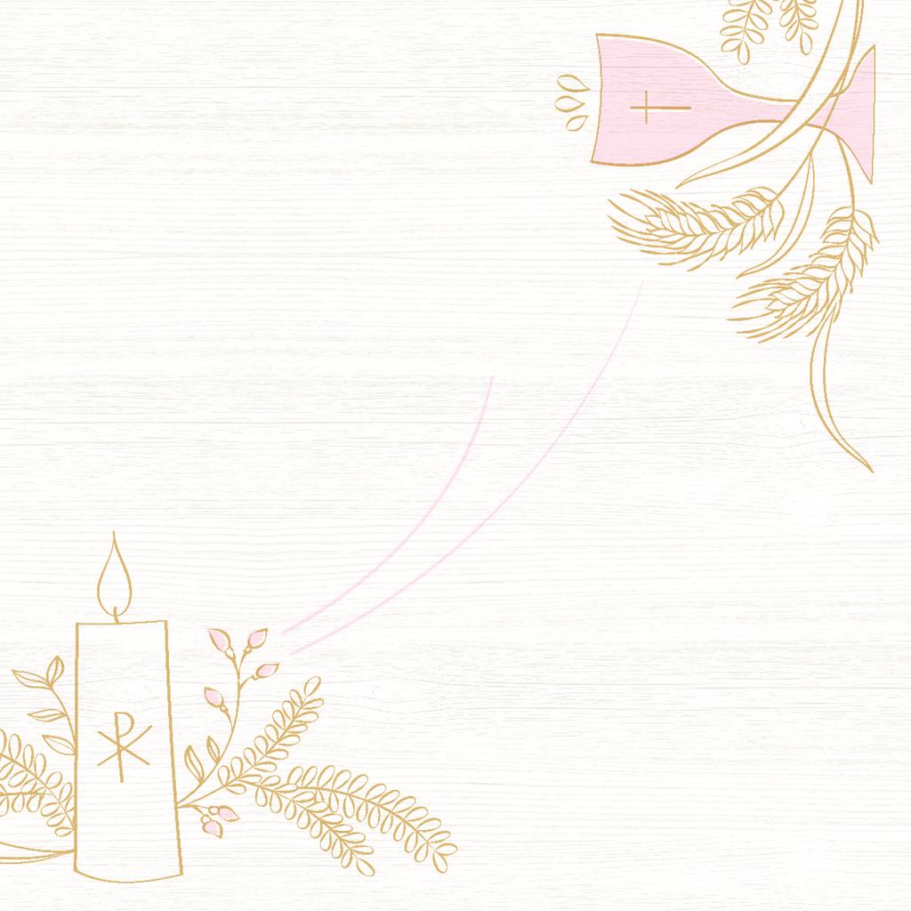 Linclass Serviette Kommunion/Konfirmatio 40 x 40 cm 1/4 Falz,  rosa-grau