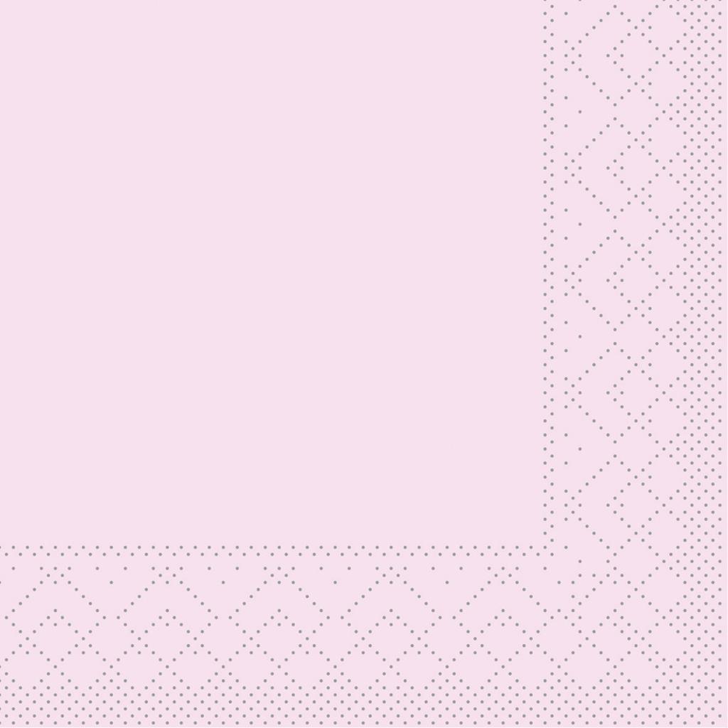 Tissue 3-lg Serviette Basic rosa 20 x 20 cm 1/4 Falz