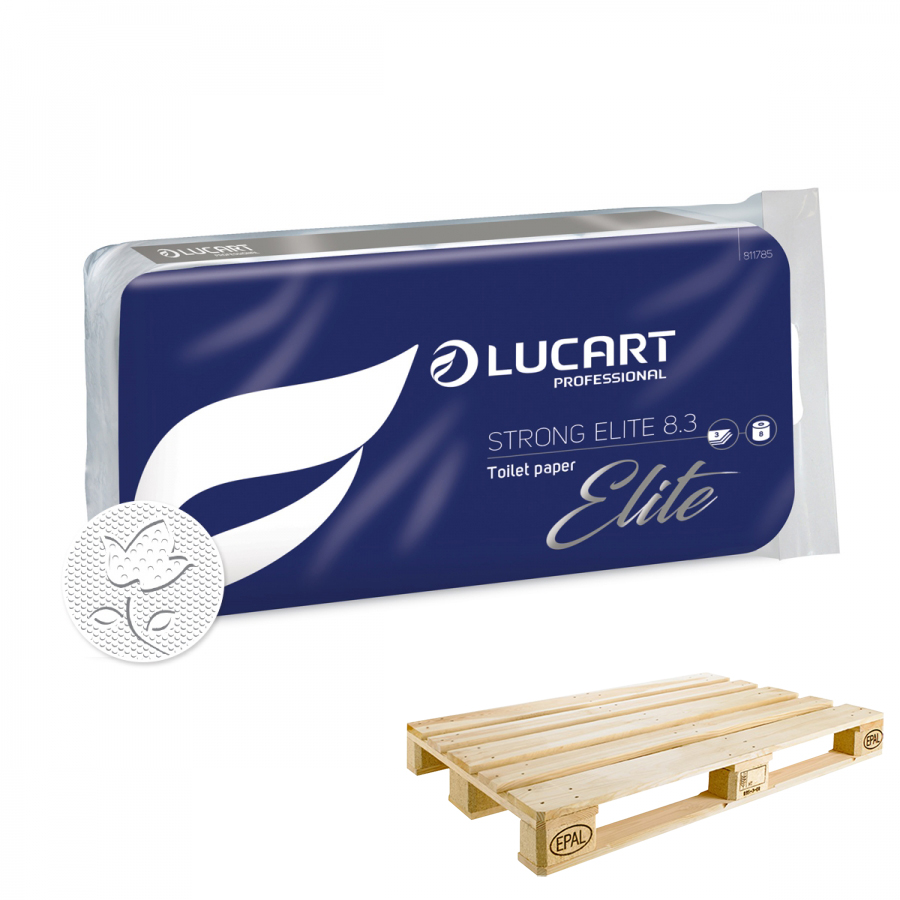 Toilettenpapier "Strong Lucart 8.3 Elit" 3-lg. 250 Blatt - Zellstoff Palette