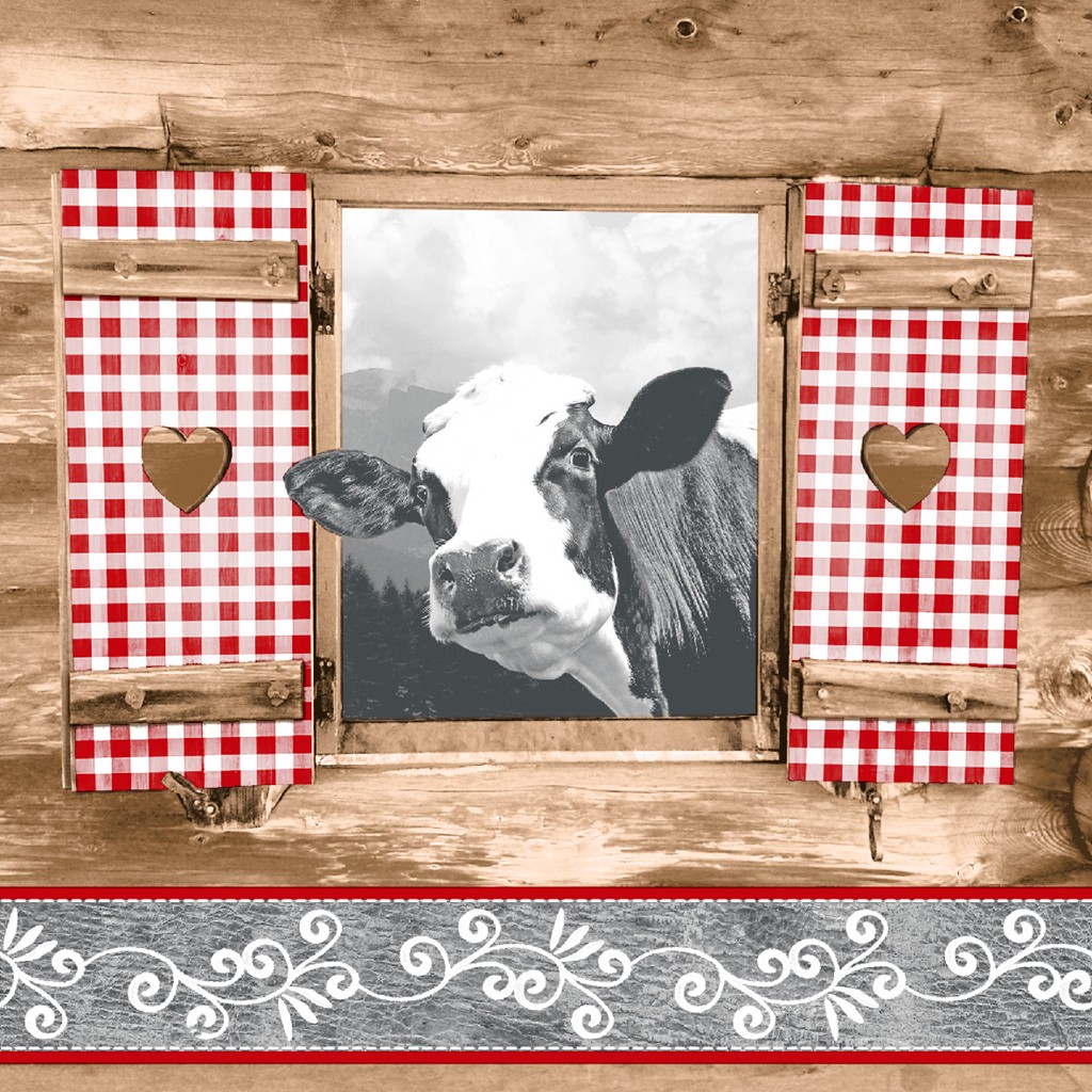 Linclass Serviette Almblick 40 x 40 cm 1/4 Falz