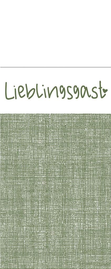 Linclass-Prof. Pocket-Nap. Lieblingsgast 40 x 33 cm 1/8 Falz