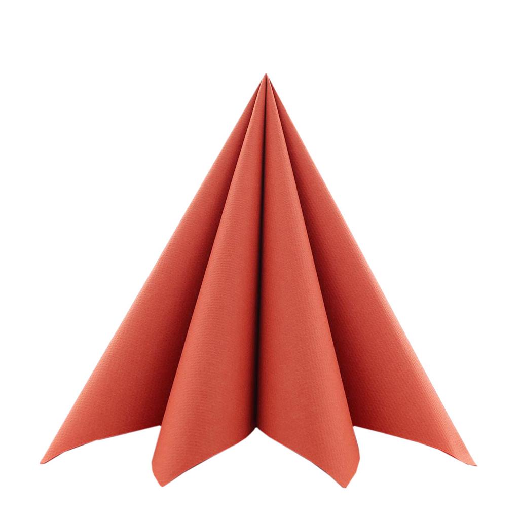 Linclass Serviette Basic terrakotta 40 x 40 cm 1/4 Falz