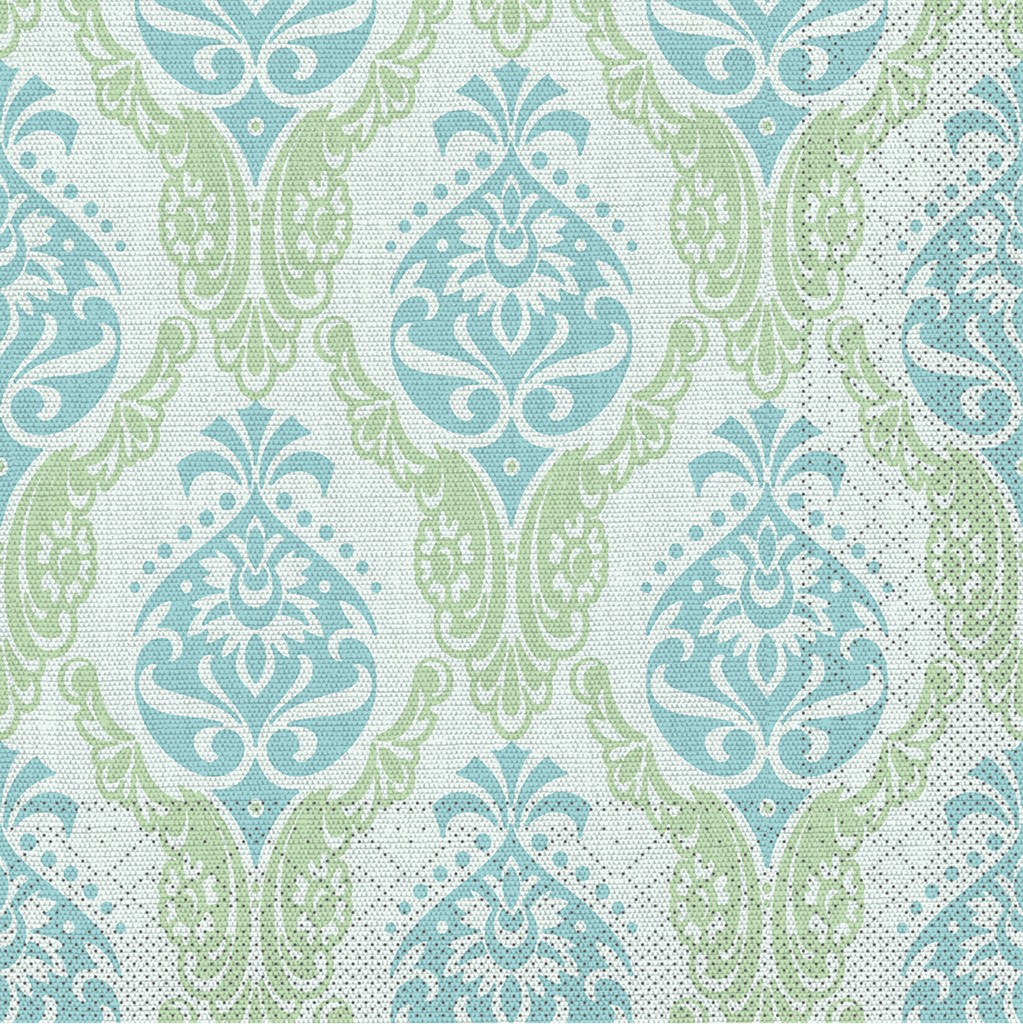 Tissue Serviette Doris grün-blau 40 x 40 cm 1/4 Falz 3-lg.