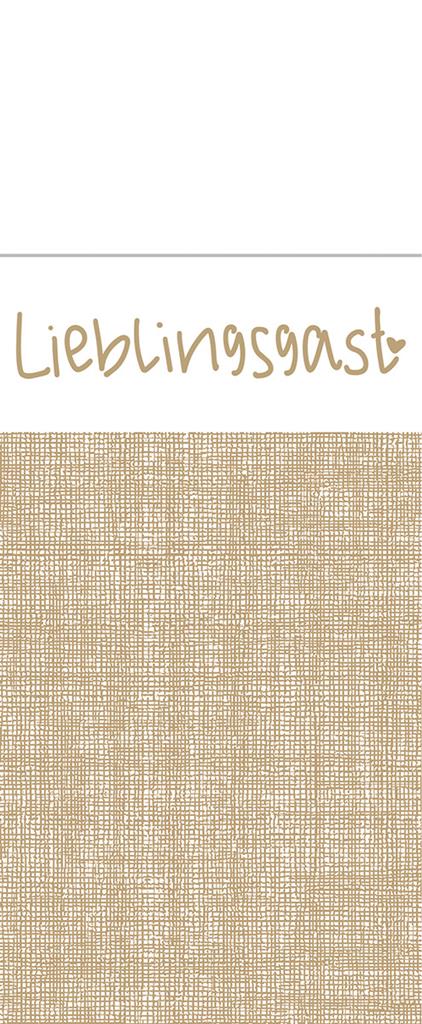 Linclass-Prof. Pocket-Nap. Lieblingsgast 40 x 33 cm 1/8 Falz