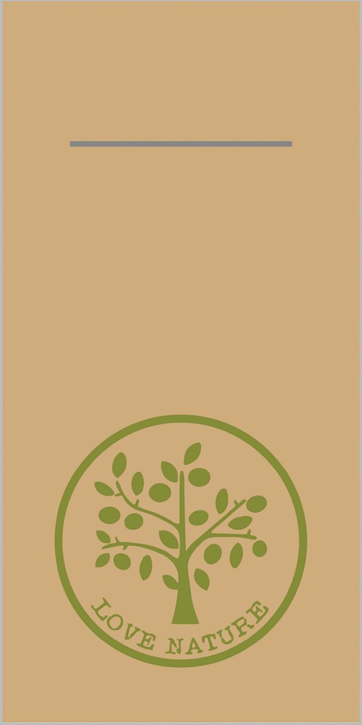 Linclass Pocket-Nap. Love Nature 40 x 40 cm 1/8 Falz, naturbraun