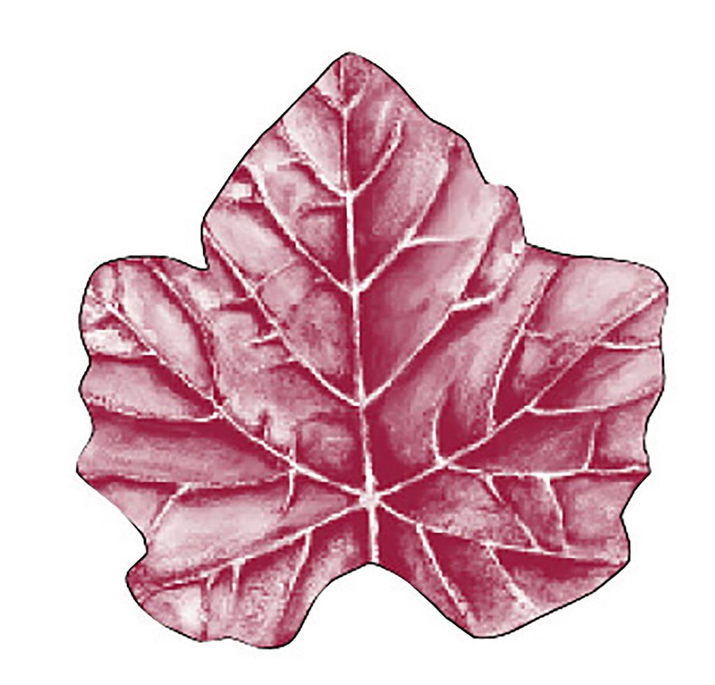 Saugstoff Deckchen Weinblatt 120 mm 1x1000 bordeux