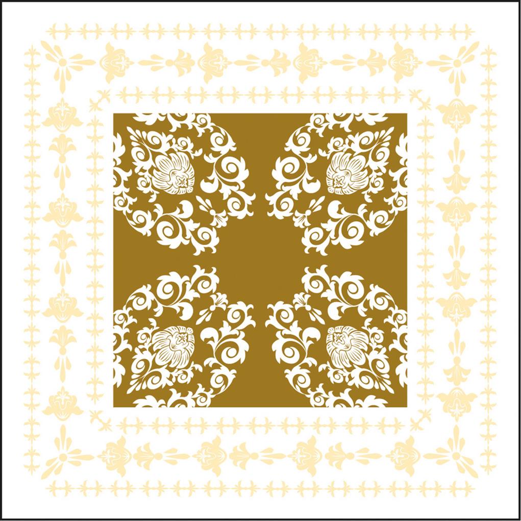 Linclass Tischdecke Pascal gold-creme 80 x 80 cm 1/8-Falz