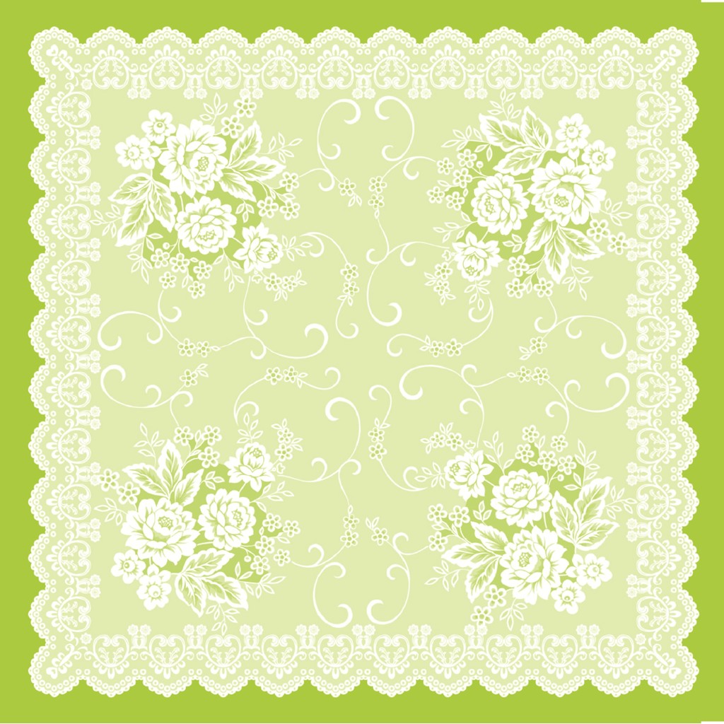 Linclass Tischdecke Franziska grün 80 x 80 cm 1/8-Falz