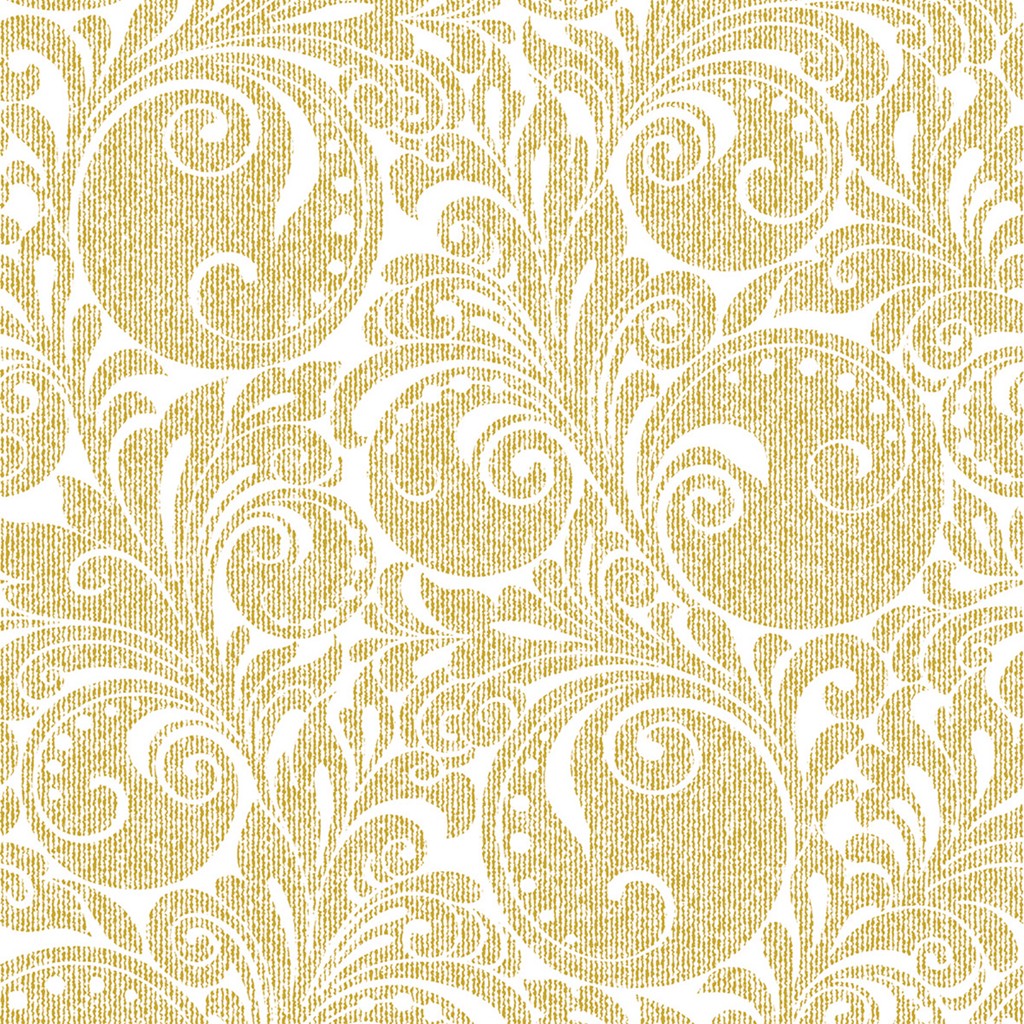 Linclass Serviette Jordan weiss-gold 40 x 40 cm 1/4 Falz