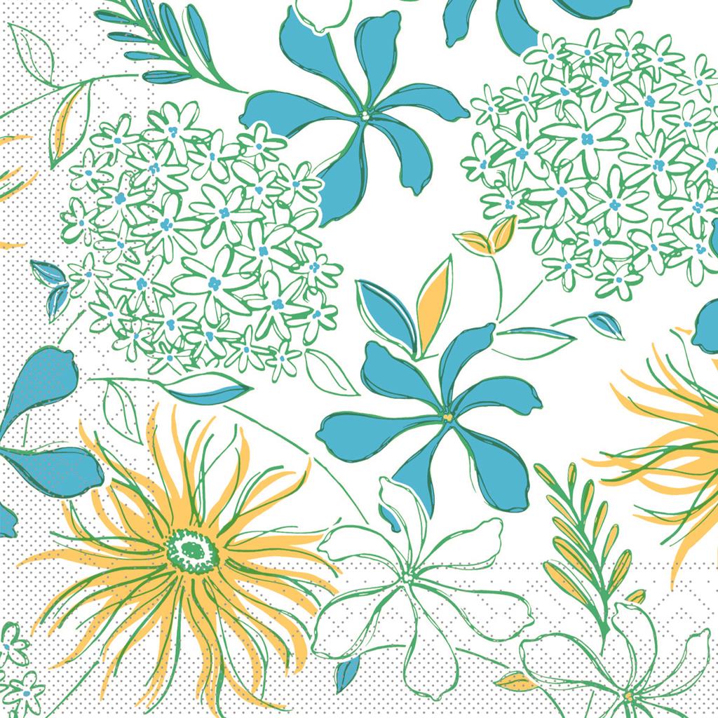 Tissue 3-lg Serviette Hilde aquablau 33 x 33 cm 1/4 Falz