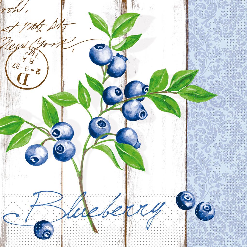 Tissue 3-lagig Serviette Blueberry 40 x 40 cm 1/4 Falz