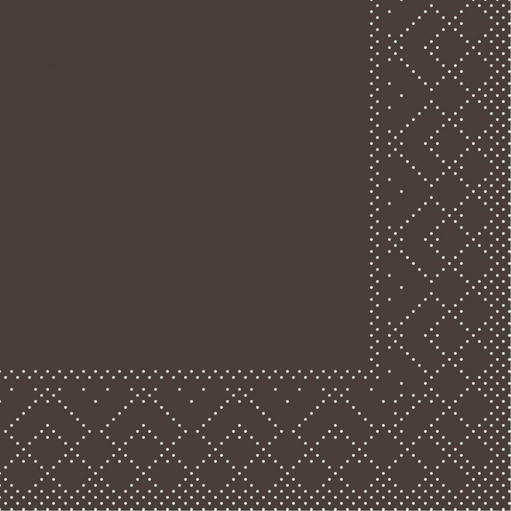 Tissue 3-lg Serviette Basic braun 20 x 20 cm 1/4 Falz