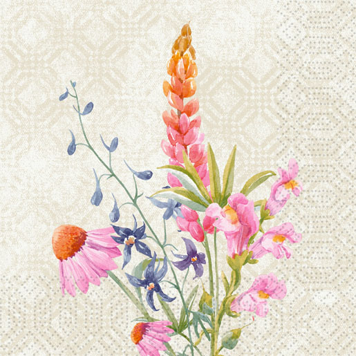 Zelltuch-Serviette "Floret" 3-lg. 33x33cm 1/4 Falzung