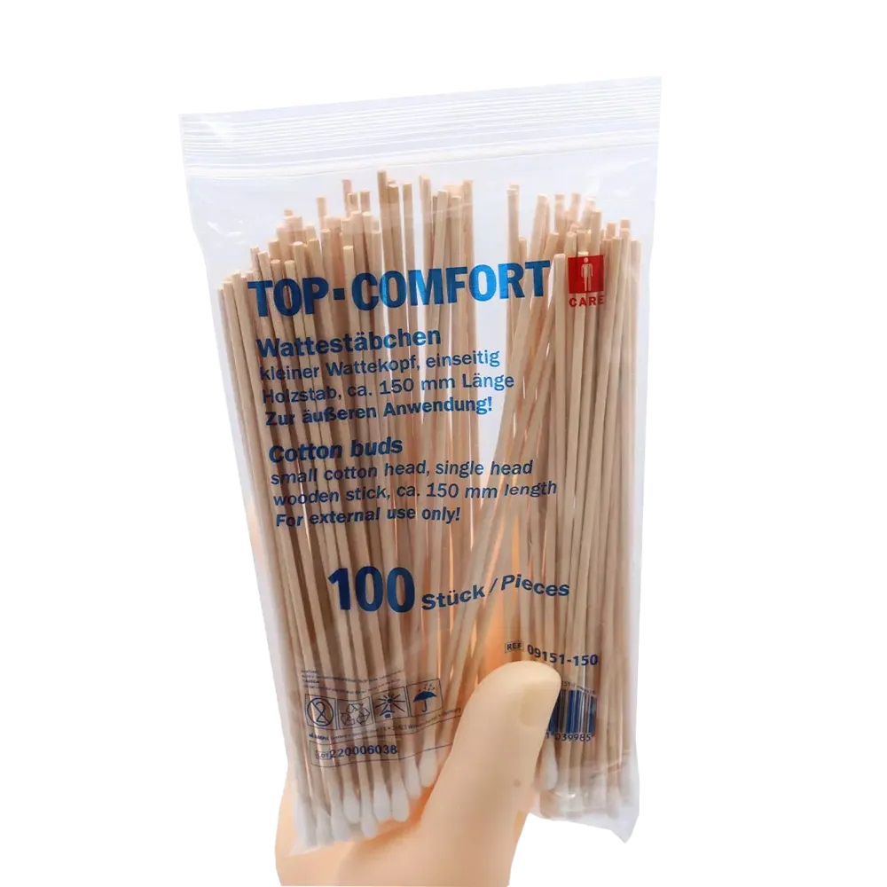 Einmal Holzstab Wattestäbchen 15cm