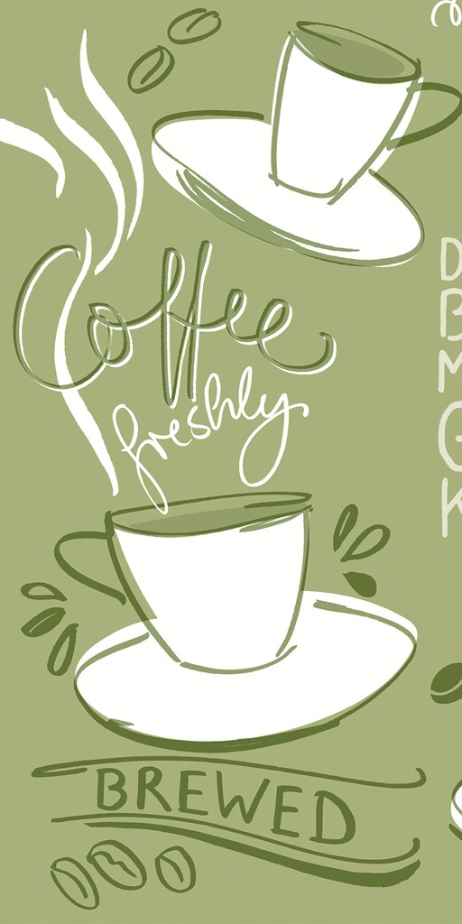 Linclass Serviette Tasty Coffee oliv 33 x 33 cm 1/8 Falz