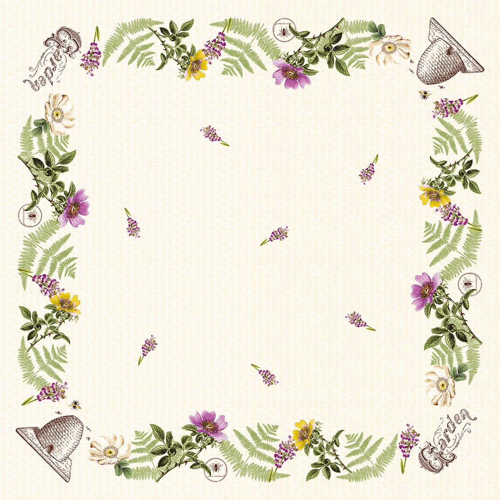 Linclass-Premium Tischdecke  Bee-Keeping 80 x 80 cm 1/8-Falz