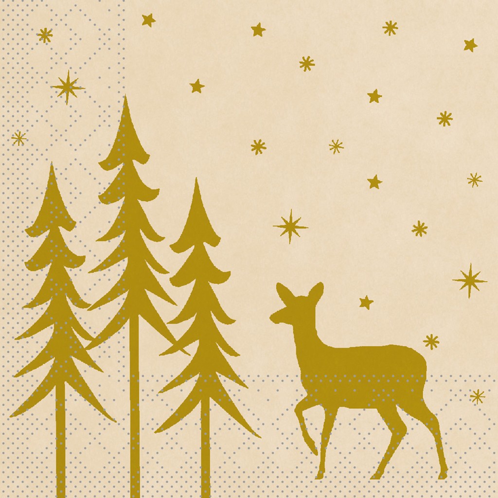 Tissue 3-lagig Serviette Liane recycled  33 x 33 cm 1/4 Falz