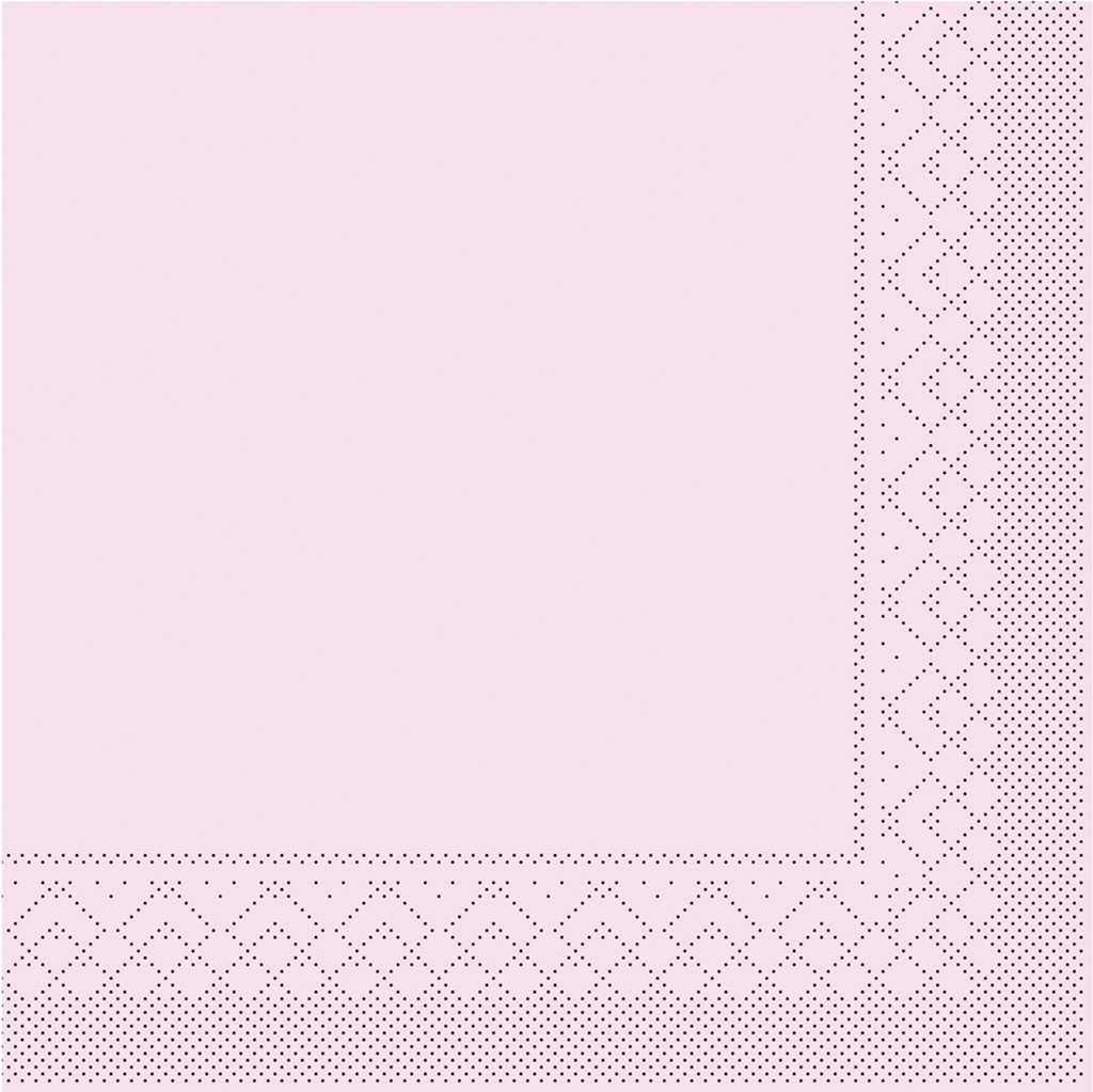 Tissue Serviette Basic rosa 40 x 40 cm 1/4 Falz 3-lg.