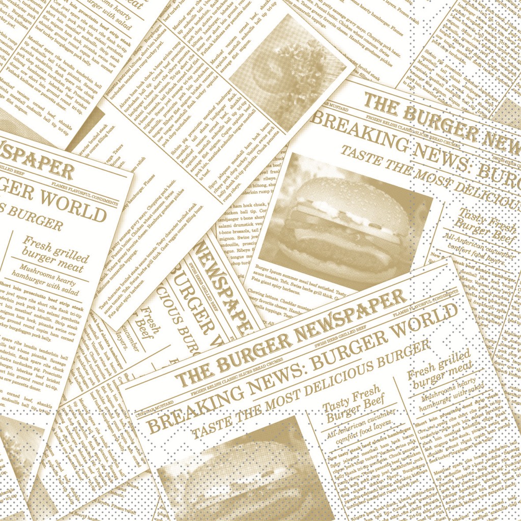 Tissue Serviette Newspaper beige 33 x 33 cm 1/4 Falz 3-lg