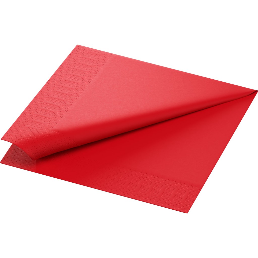 Zelltuchservietten Duni 3 lg 1/4 Falz rot, 40x40cm