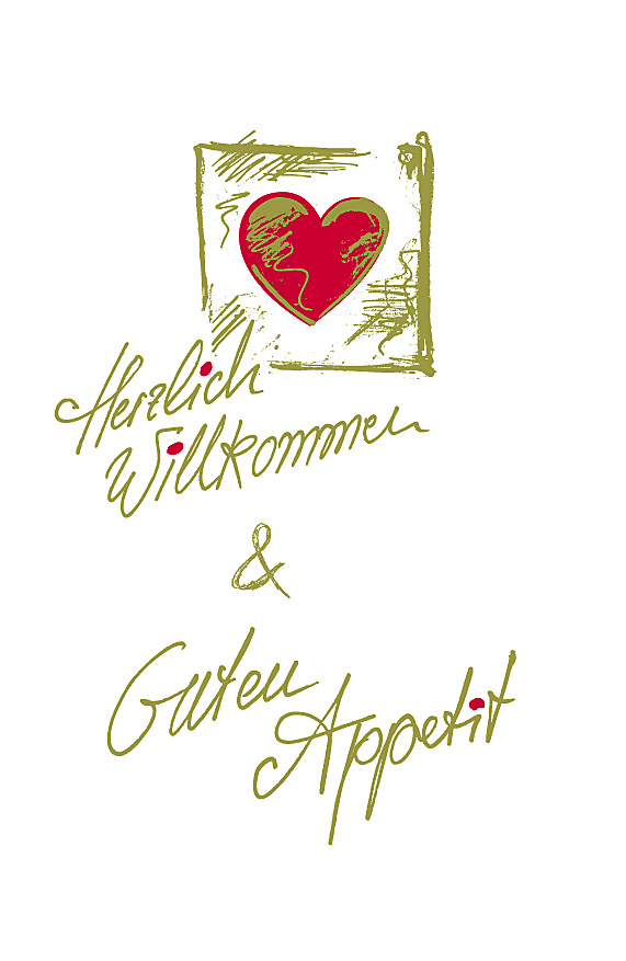 Linclass-Prof. Serviette Herzl. Willkomm 24 x 40 cm 1/4 Falz