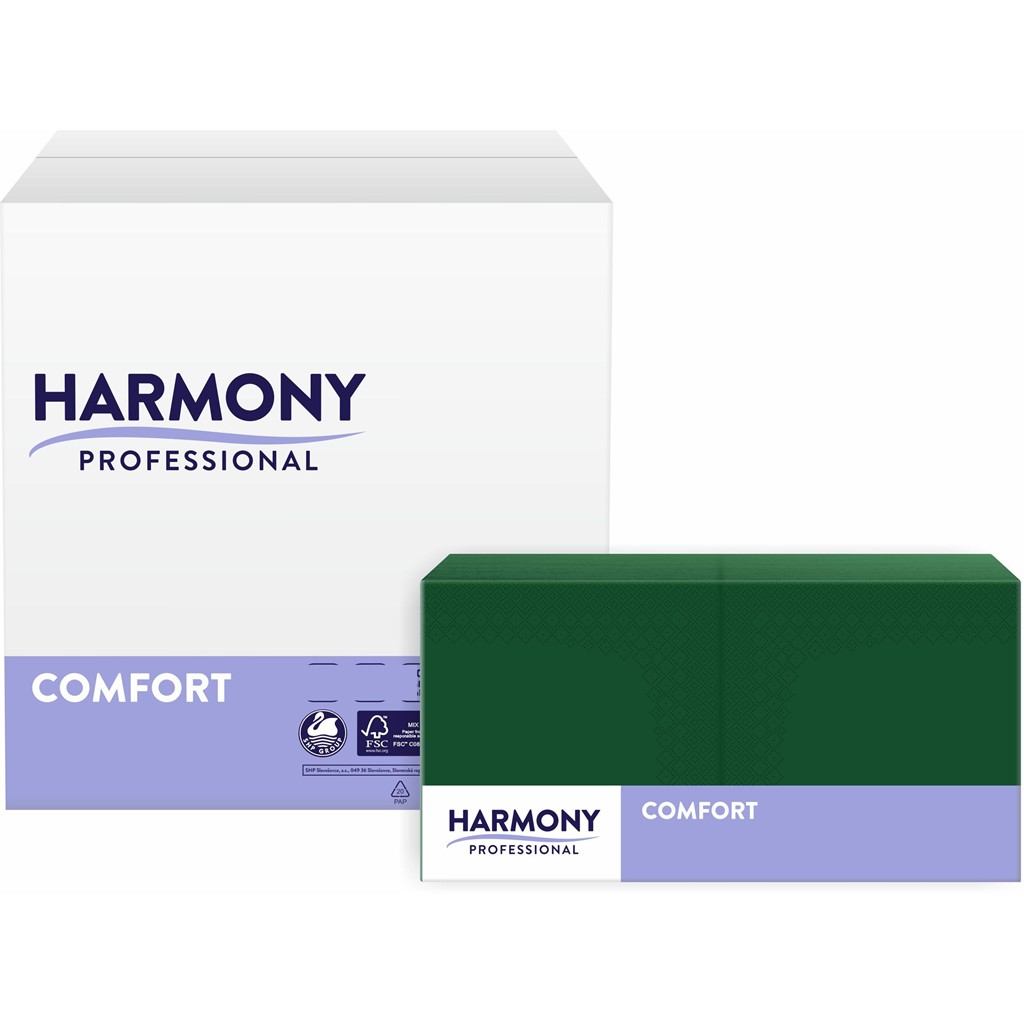 Servietten Harmony 3-lg dunkelgrün 40x40cm 1/4 Falzung