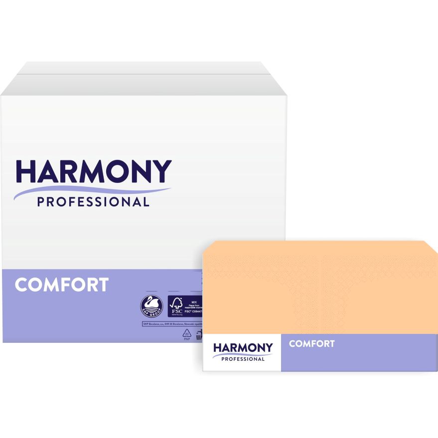 Servietten Harmony 3-lg apricot 33x33cm 1/4 Falzung