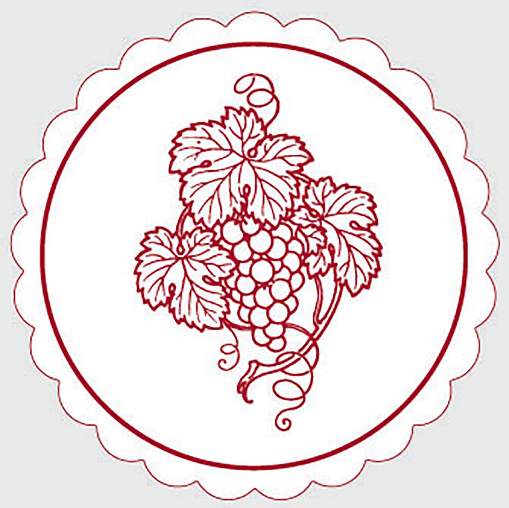 Tissue + PE Deckchen Weinrebe 105 mm