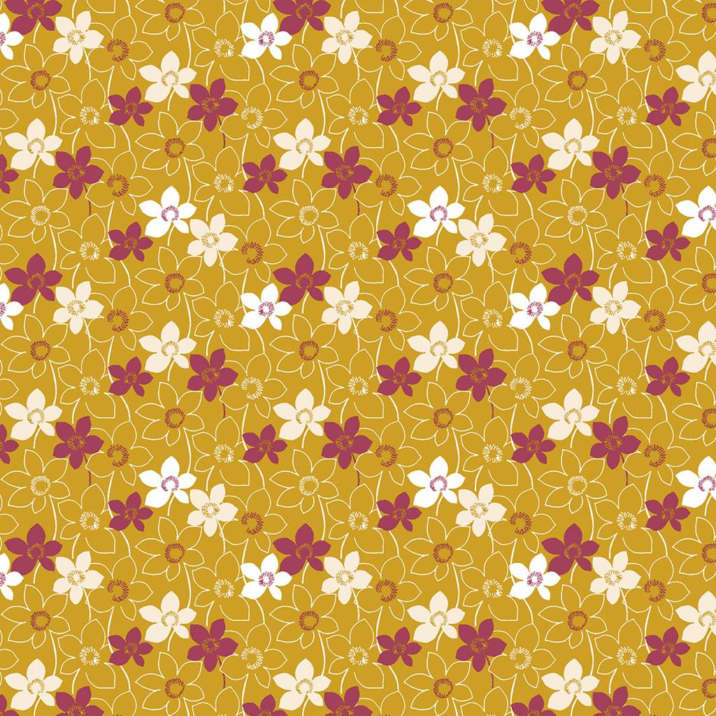 Linclass Tischdecke Cora gold 80 x 80 cm 1/8-Falz