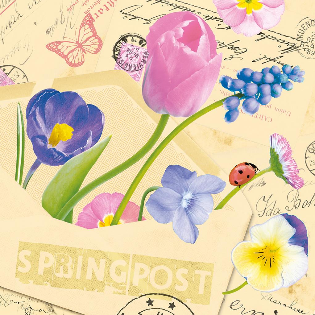 Linclass-Premium Serviette  Springpost 40 x 40 cm 1/4 Falz
