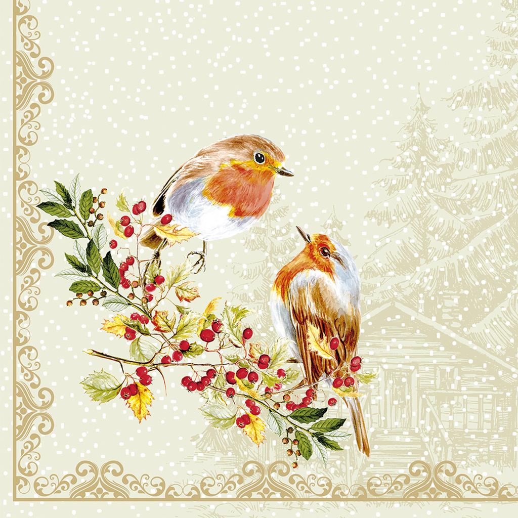 Linclass Serviette  Pippa beige 40 x 40 cm 1/4 Falz