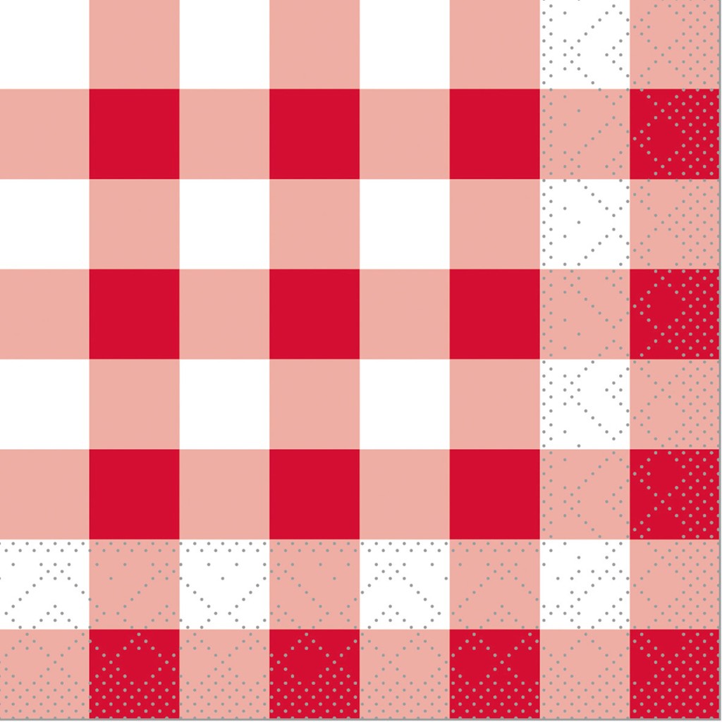 Tissue Serviette Karo 24 x 24 cm 1/4 Falz 3-lg.