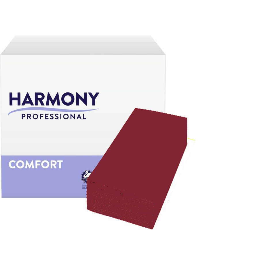 Servietten Harmony 3-lg bordeaux 40x40cm 1/8 Falzung