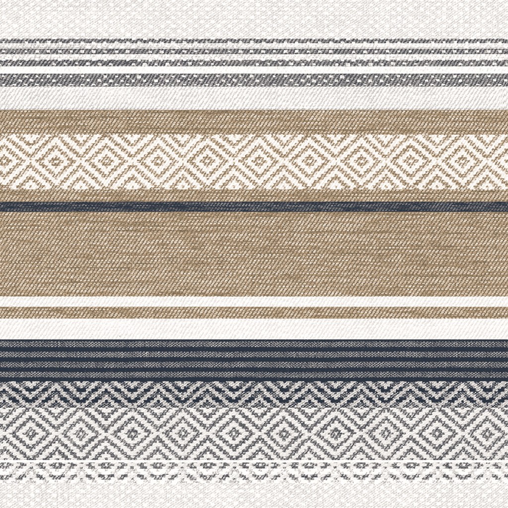 Linclass Serviette Lagos beige-blau 40 x 40 cm 1/4 Falz