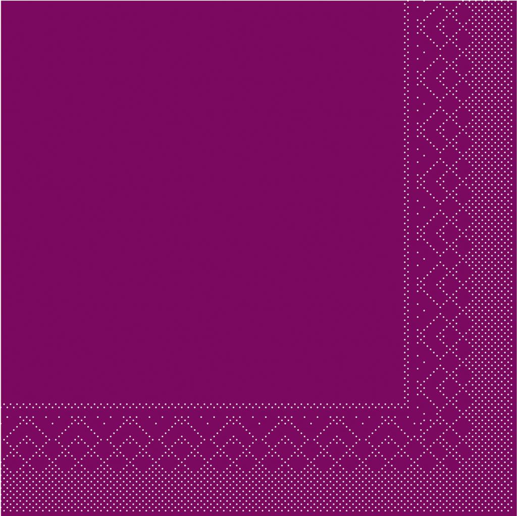 Tissue 3-lg Serviette Basic aubergine 40 x 40 cm 1/4 Falz