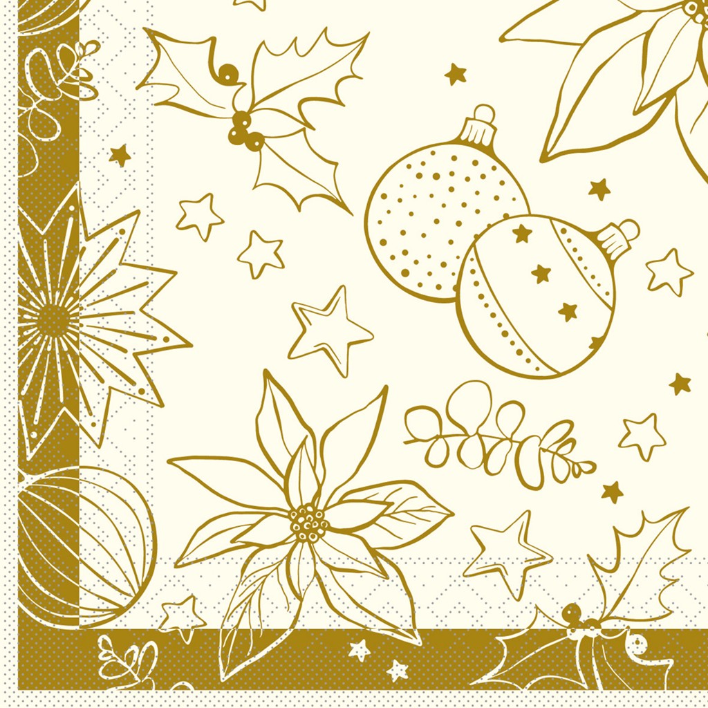 Tissue 3-lg Serviette  Milan champagner 40 x 40 cm 1/4 Falz