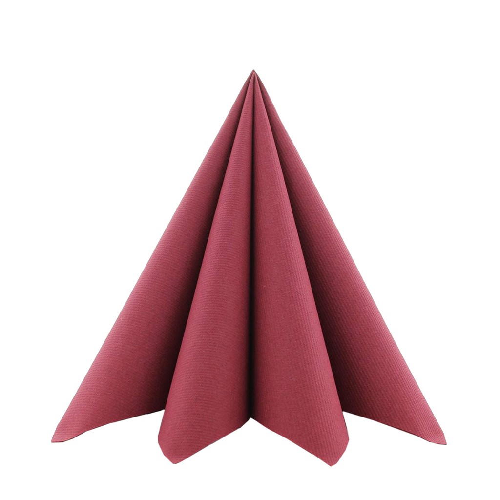 Linclass Serviette Basic bordeaux 40 x 40 cm 1/4 Falz