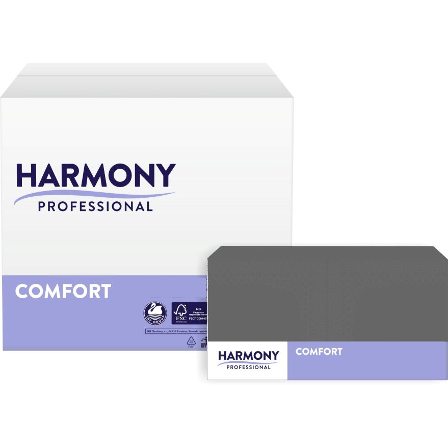 Servietten Harmony 3-lg dunkelgrau 33x33cm 1/4 Falzung