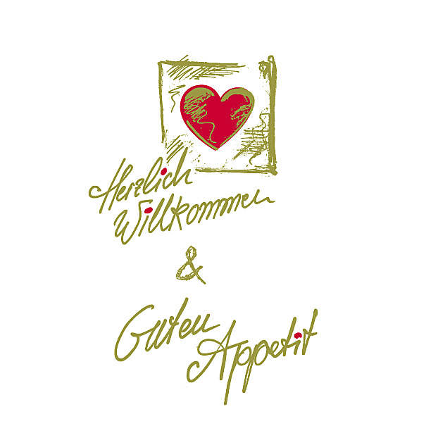 Linclass Serviette Herzlich Willkommen 24 x 24 cm 1/4 Falz