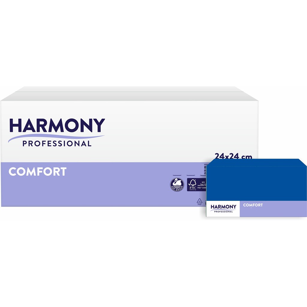 Servietten Harmony 3-lg dunkelblau 24x24cm 1/4 Falzung