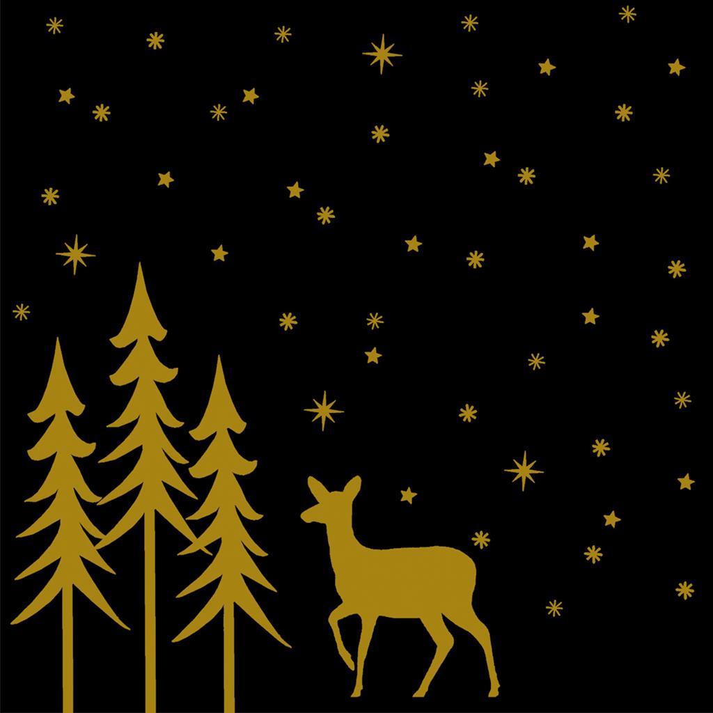 Linclass Serviette  Liane schwarz 40 x 40 cm 1/4 Falz