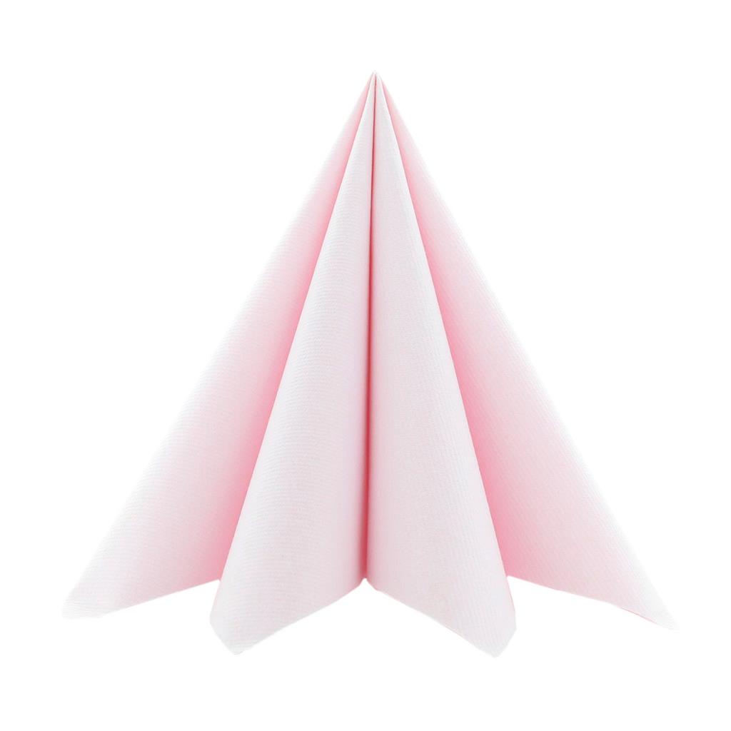 Linclass Serviette Basic hellrosa 40 x 40 cm 1/4 Falz