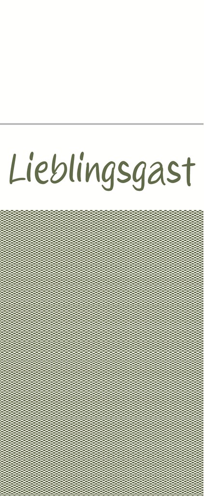 Linclass-Prof. Pocket-Nap. Lieblingsgast 40 x 33 cm 1/8 Falz