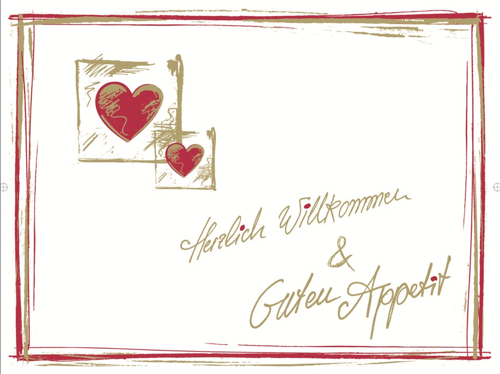 Papier  Tischsets Herzlich Willkommen &  40 x 30 cm
