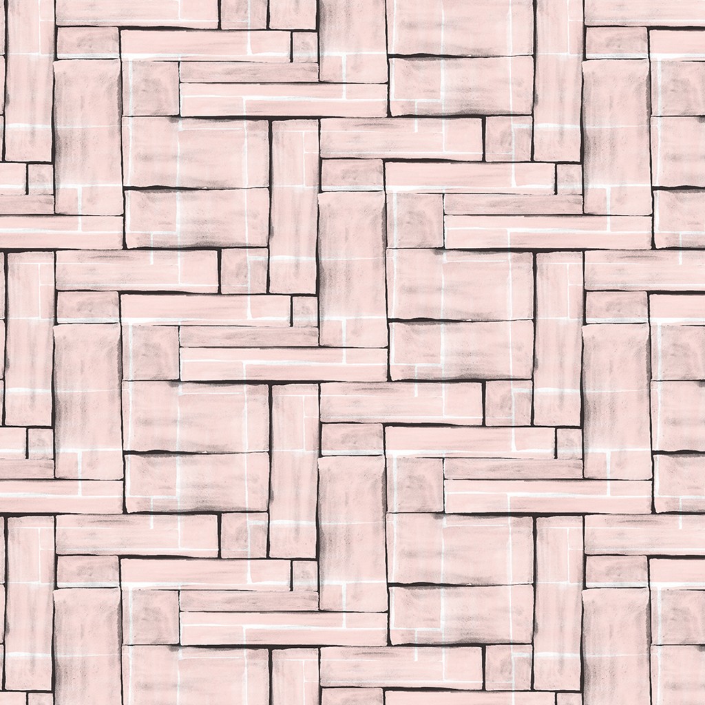 Linclass Tischdecke Theo rosé-schwarz 80 x 80 cm 1/8-Falz