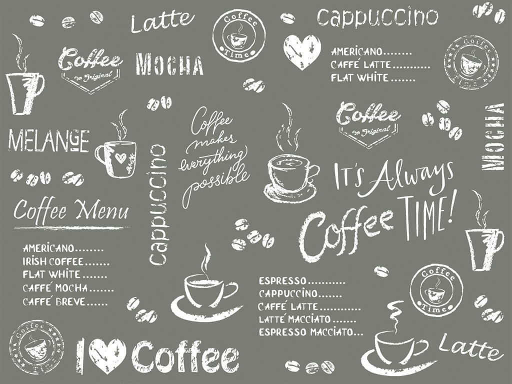 Linclass Tischsets Coffee time anthrazit 40 x 30 cm